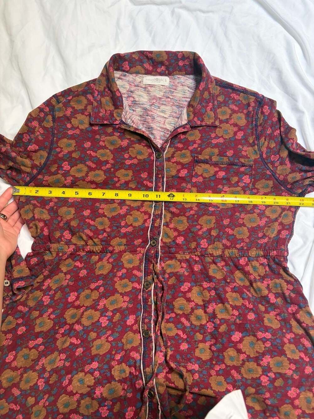 Natural Life Christa Knit Maxi Dress Size L Red Floral Long Sleeve - Picture 6 of 8